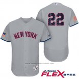 Maglia Baseball Uomo New York Yankees 2017 Stelle e Strisce Jacoby Ellsbury Grigio Flex Base