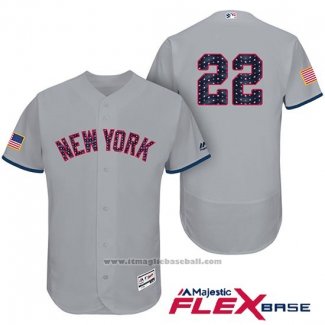 Maglia Baseball Uomo New York Yankees 2017 Stelle e Strisce Jacoby Ellsbury Grigio Flex Base