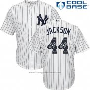 Maglia Baseball Uomo New York Yankees 44 Reggie Jackson Bianco Cool Base