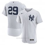 Maglia Baseball Uomo New York Yankees Catfish Hunter Home Autentico Retired Bianco