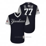 Maglia Baseball Uomo New York Yankees Clint Frazier 2018 LLWS Players Weekend El Rojo Blu