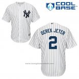 Maglia Baseball Uomo New York Yankees Derek Jeter 2 Bianco Home Cool Base