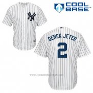 Maglia Baseball Uomo New York Yankees Derek Jeter 2 Bianco Home Cool Base