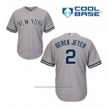 Maglia Baseball Uomo New York Yankees Derek Jeter 2 Grigio Road Cool Base