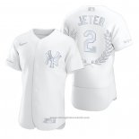 Maglia Baseball Uomo New York Yankees Derek Jeter Award Collection Hall Of Fame Bianco