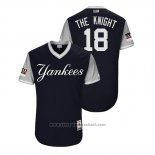 Maglia Baseball Uomo New York Yankees Didi Gregorius 2018 LLWS Players Weekend The Knight Blu