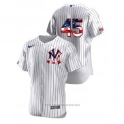 Maglia Baseball Uomo New York Yankees Gerrit Cole 2020 Stars & Stripes 4th of July Bianco