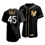 Maglia Baseball Uomo New York Yankees Gerrit Cole Golden Edition Autentico Nero