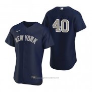 Maglia Baseball Uomo New York Yankees Luis Severino Autentico 2020 Alternato Blu
