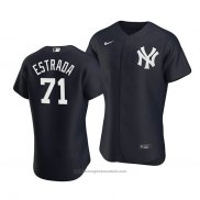 Maglia Baseball Uomo New York Yankees Thairo Estrada Alternato Autentico 2020 Blu