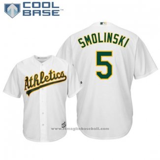 Maglia Baseball Uomo Oakland Athletics Jake Smolinski Cool Base Home Bianco