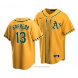 Maglia Baseball Uomo Oakland Athletics Luis Barrera Gold Replica Alternato