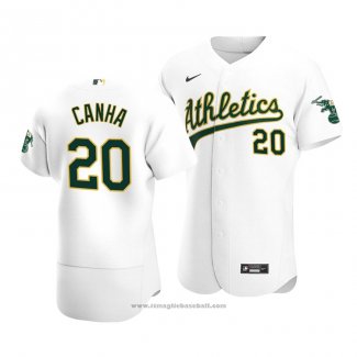 Maglia Baseball Uomo Oakland Athletics Mark Canha Autentico Primera Bianco