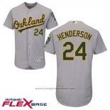 Maglia Baseball Uomo Oakland Athletics Rickey Henderson Grigio Flex Base