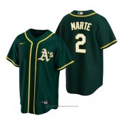 Maglia Baseball Uomo Oakland Athletics Starling Marte Alternato Replica Verde