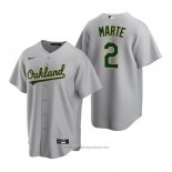 Maglia Baseball Uomo Oakland Athletics Starling Marte Replica Road Grigio