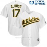 Maglia Baseball Uomo Oakland Athletics Yonder Alonso Bianco Cool Base