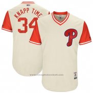 Maglia Baseball Uomo Philadelphia Phillies 2017 Little League World Series Andrew Knapp Tan