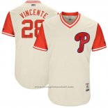 Maglia Baseball Uomo Philadelphia Phillies 2017 Little League World Series Vince Velasquez Tan