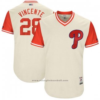 Maglia Baseball Uomo Philadelphia Phillies 2017 Little League World Series Vince Velasquez Tan