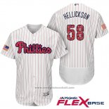 Maglia Baseball Uomo Philadelphia Phillies 2017 Stelle e Strisce Jeremy Hellickson Bianco Flex Base
