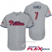 Maglia Baseball Uomo Philadelphia Phillies 2017 Stelle e Strisce Maikel Franco Grigio Flex Base