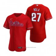 Maglia Baseball Uomo Philadelphia Phillies Aaron Nola Autentico Alternato 2020 Rosso