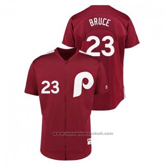 Maglia Baseball Uomo Philadelphia Phillies Jay Bruce 1979 Saturday Night Special Autentico Rosso