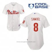 Maglia Baseball Uomo Philadelphia Phillies Juan Samuel 8 Bianco Home Cool Base