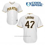 Maglia Baseball Uomo Pittsburgh Pirates Francisco Liriano 47 Bianco Home Cool Base