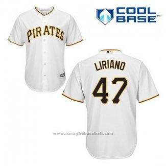 Maglia Baseball Uomo Pittsburgh Pirates Francisco Liriano 47 Bianco Home Cool Base