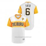 Maglia Baseball Uomo Pittsburgh Pirates Starling Marte 2019 Little League Classic Tato Replica Bianco