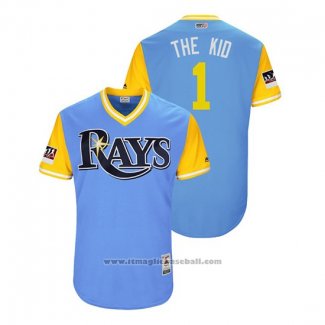 Maglia Baseball Uomo Rays Willy Adames 2018 LLWS Players Weekend The Kid Blu