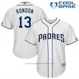Maglia Baseball Uomo San Diego Padres 13 Jose Rondon Bianco 2017 Cool Base