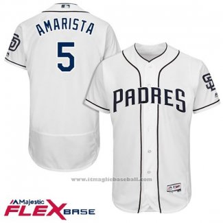 Maglia Baseball Uomo San Diego Padres 5 Alexi Amarista Bianco 2017 Flex Base