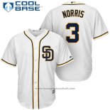 Maglia Baseball Uomo San Diego Padres Derek Norris Bianco Cool Base Giocatore