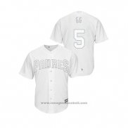 Maglia Baseball Uomo San Diego Padres Greg Garcia 2019 Players Weekend Replica Bianco