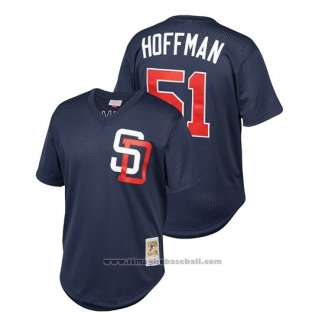 Maglia Baseball Uomo San Diego Padres Trevor Hoffman Cooperstown Collezione Mesh Batting Practice Blu