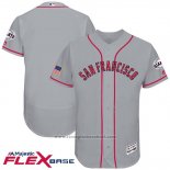 Maglia Baseball Uomo San Francisco Giants 2017 Stelle e Strisce Grigio Flex Base