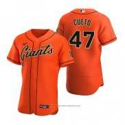 Maglia Baseball Uomo San Francisco Giants Johnny Cueto Autentico Alternato Arancione
