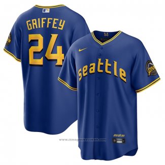 Maglia Baseball Uomo Seattle Mariners Ken Griffey JR. 2023 City Connect Replica Blu