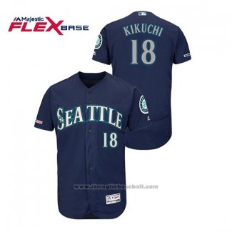 Maglia Baseball Uomo Seattle Mariners Yusei Kikuchi 150 Anniversario Autentico Flex Base Blu