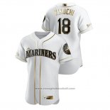 Maglia Baseball Uomo Seattle Mariners Yusei Kikuchi Golden Edition Autentico Bianco