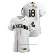 Maglia Baseball Uomo Seattle Mariners Yusei Kikuchi Golden Edition Autentico Bianco
