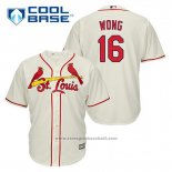 Maglia Baseball Uomo St. Louis Cardinals Kolten Wong 16 Crema Alternato Cool Base