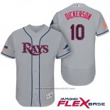 Maglia Baseball Uomo Tampa Bay Rays 2017 Stelle e Strisce Corey Dickerson Grigio Flex Base