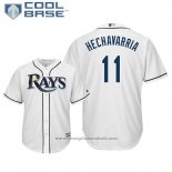 Maglia Baseball Uomo Tampa Bay Rays Adeiny Hechavarria Cool Base Home Bianco