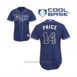 Maglia Baseball Uomo Tampa Bay Rays Blu David Price Cool Base Giocatore