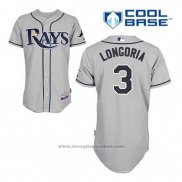 Maglia Baseball Uomo Tampa Bay Rays Evan Longoria 3 Grigio Cool Base