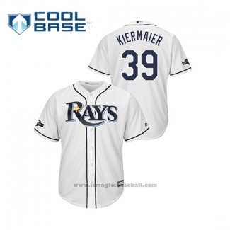 Maglia Baseball Uomo Tampa Bay Rays Kevin Kiermaier 2019 Postseason Cool Base Bianco